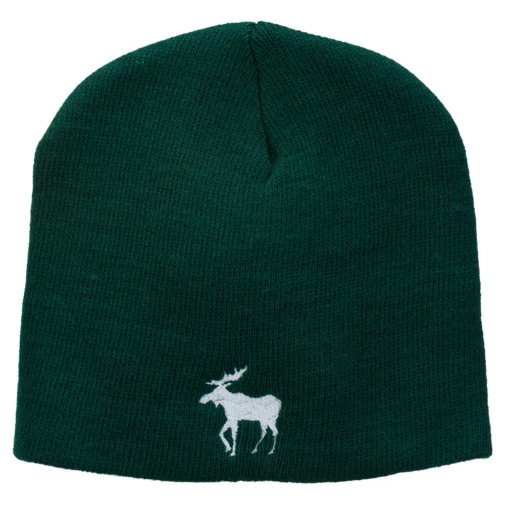 American Moose Embroidered Short Beanie