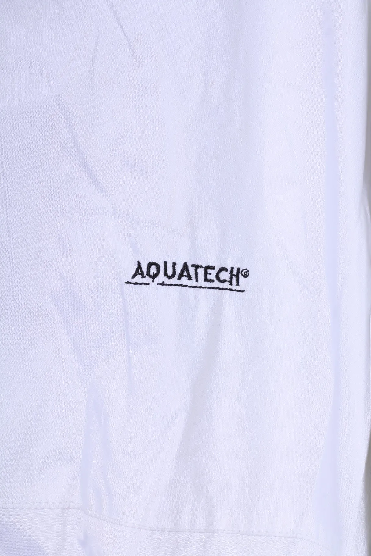 Aquatech Mens 2XL Lightweight Jacket White Full Zipper Waterproof & Breathable Top