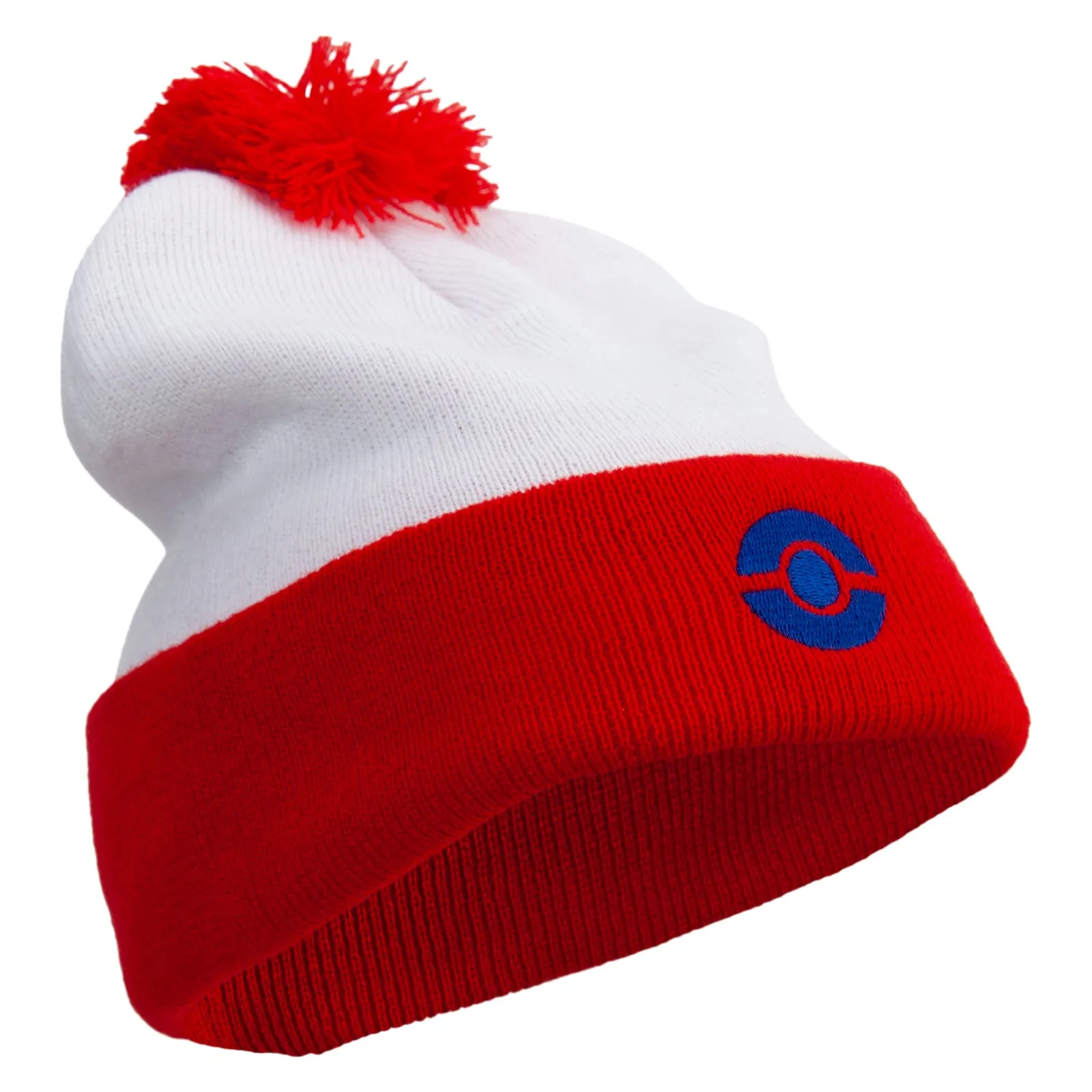 Ash Ketchum Poke Ball Embroidered Cuff Beanie