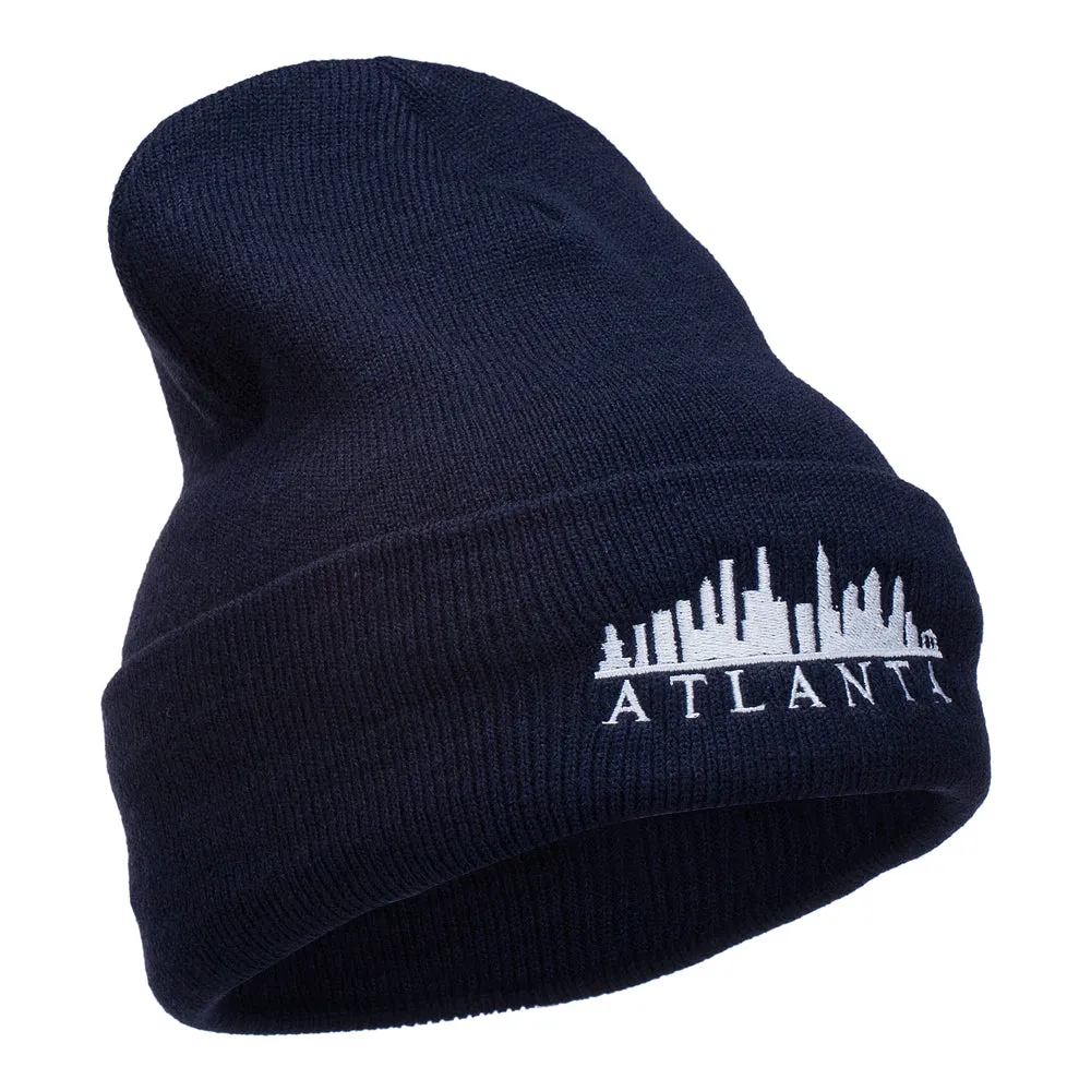 Atlanta Skyline Embroidered Cuffed Long Beanie