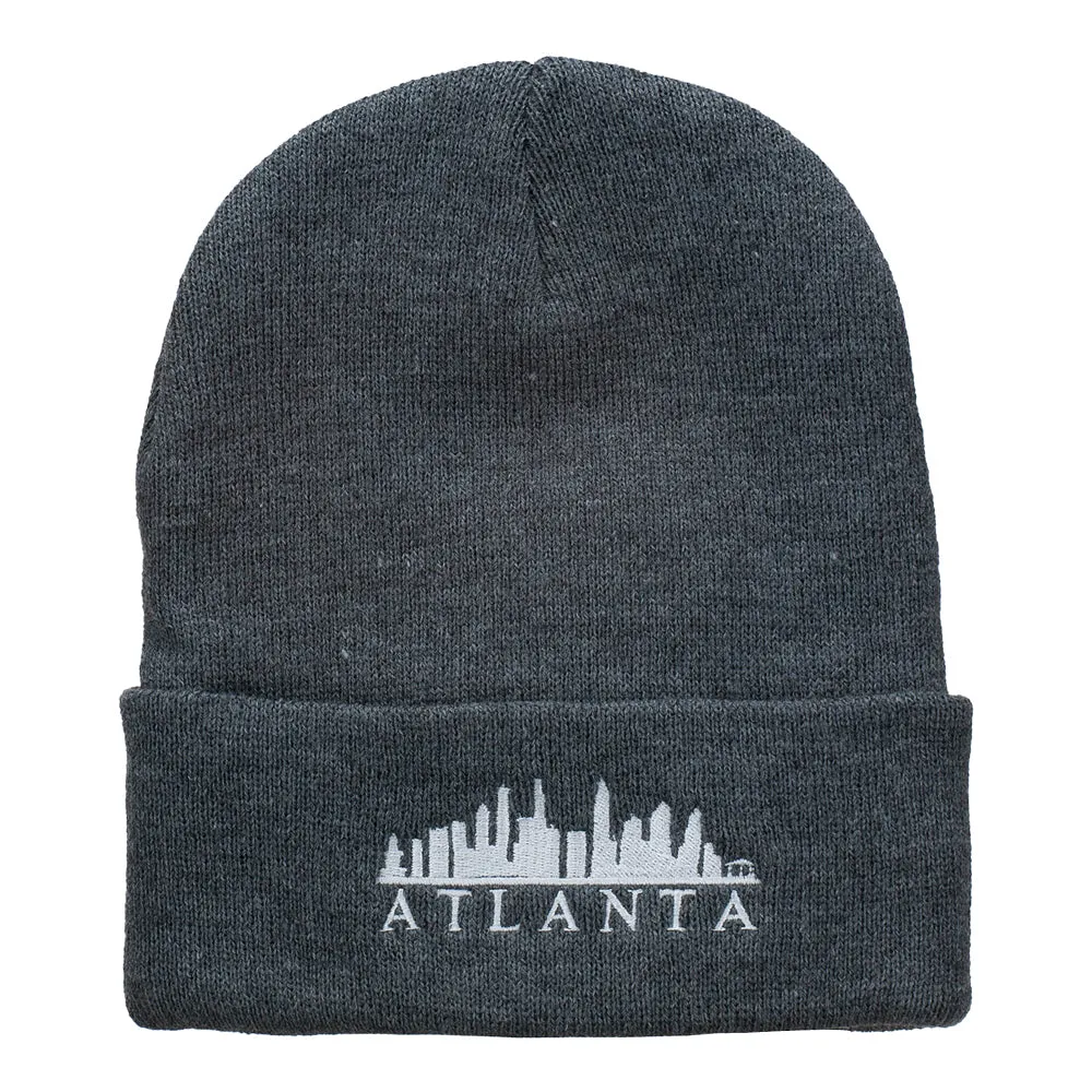 Atlanta Skyline Embroidered Cuffed Long Beanie