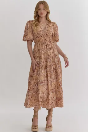 Autumn Paisley Midi Dress