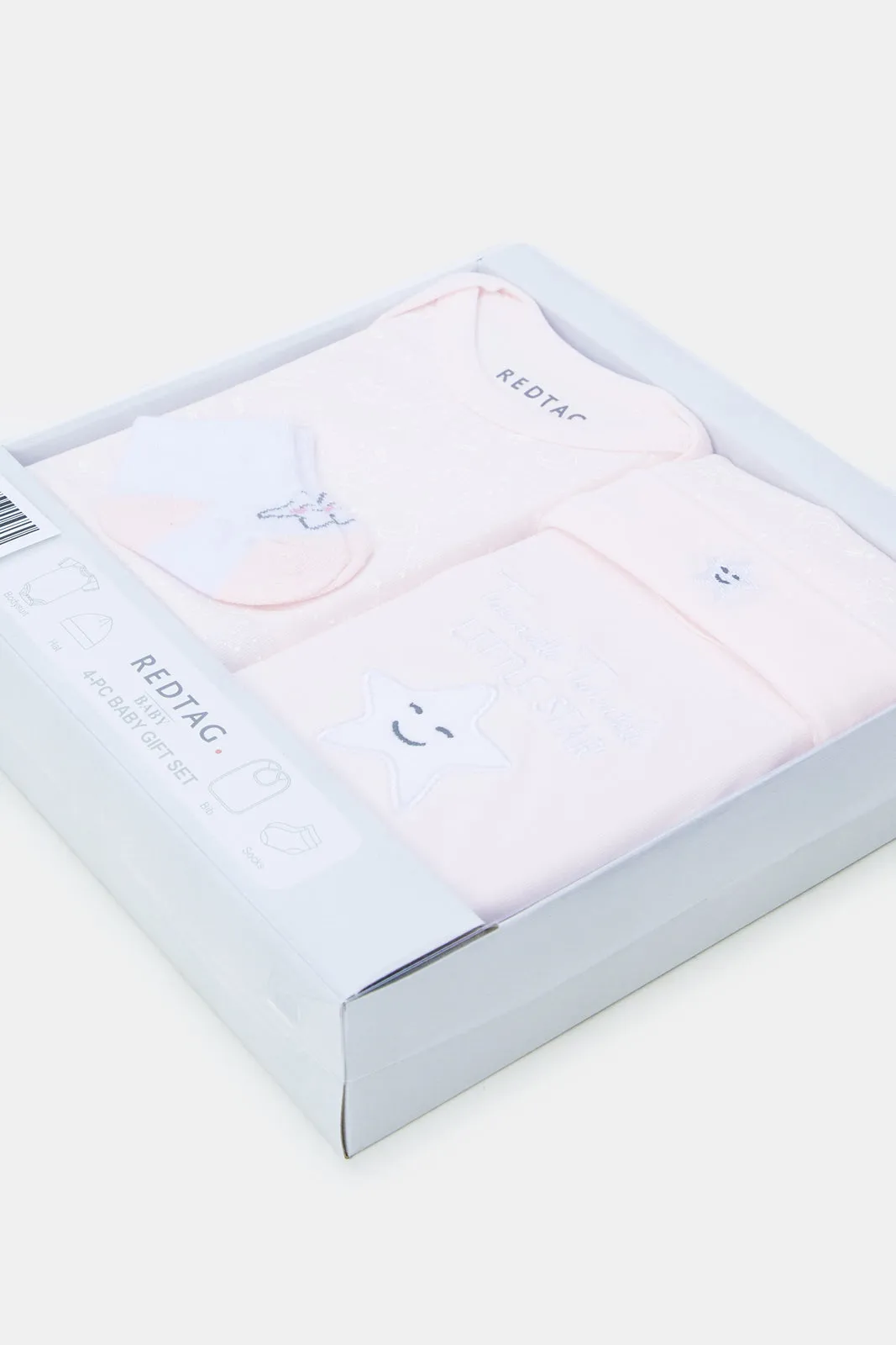 Baby Pink Printed Gift Set (4Piece)