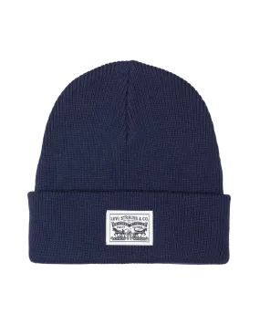 Backpatch Beanie in Navy Blue