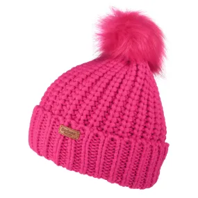 Barbour Hats Saltburn Faux Fur Pom Bobble Hat - Fuchsia