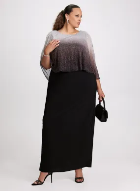 Beaded Ombre Effect Poncho Dress