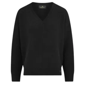 Belstaff Black Cameron V-Neck Cashmere Jumper