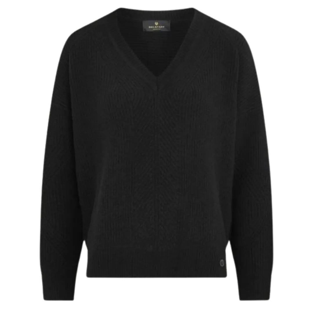 Belstaff Black Cameron V-Neck Cashmere Jumper