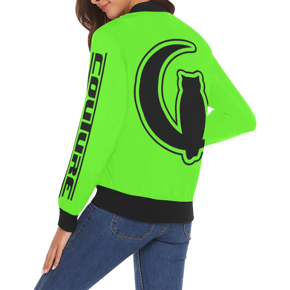 BLACC BORDER FLUO All Over Print Bomber Jacket for Women