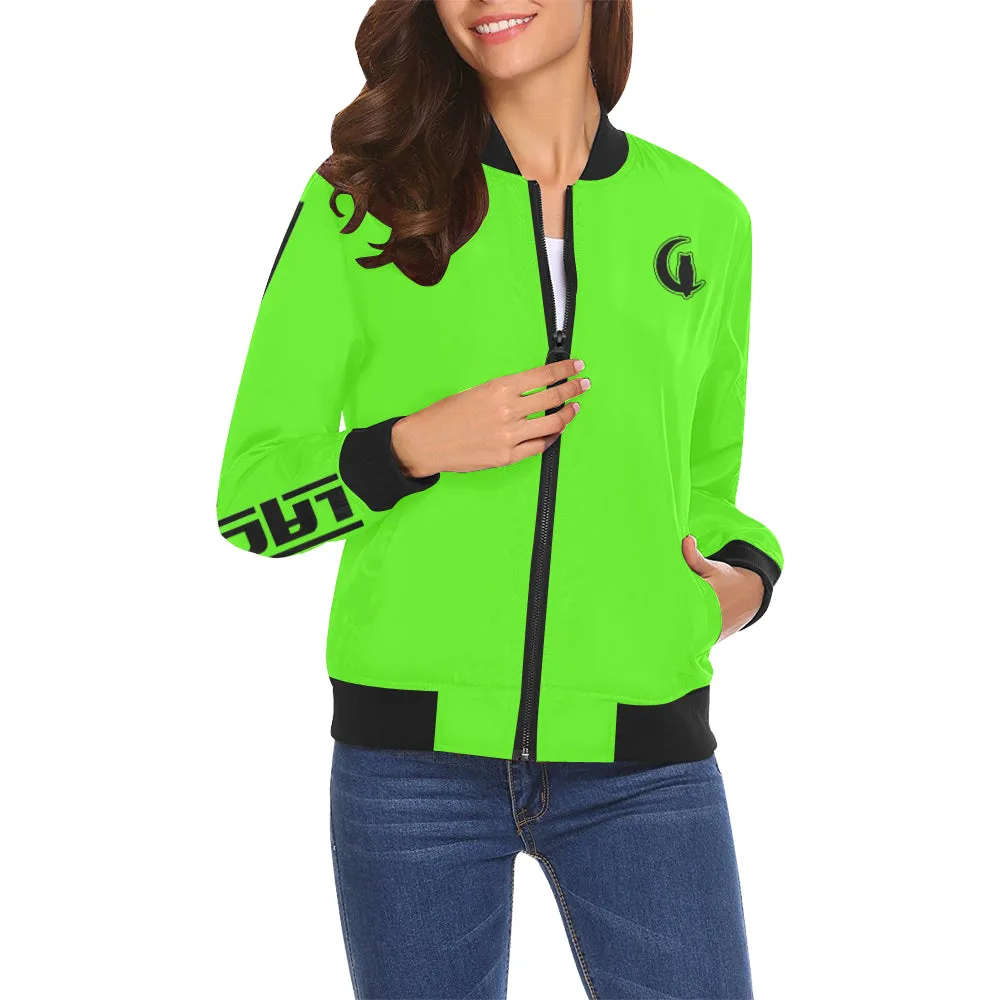 BLACC BORDER FLUO All Over Print Bomber Jacket for Women