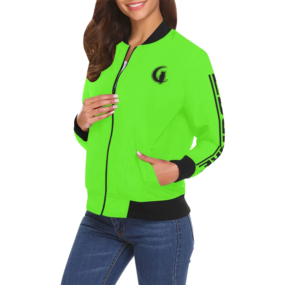 BLACC BORDER FLUO All Over Print Bomber Jacket for Women