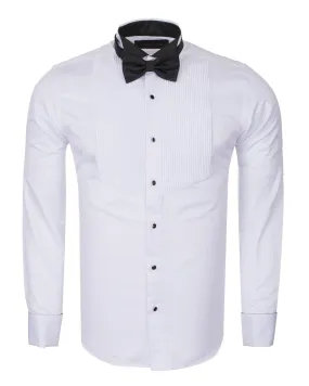 Black Fancy Dress Long Sleeve Bow Tie Shirt