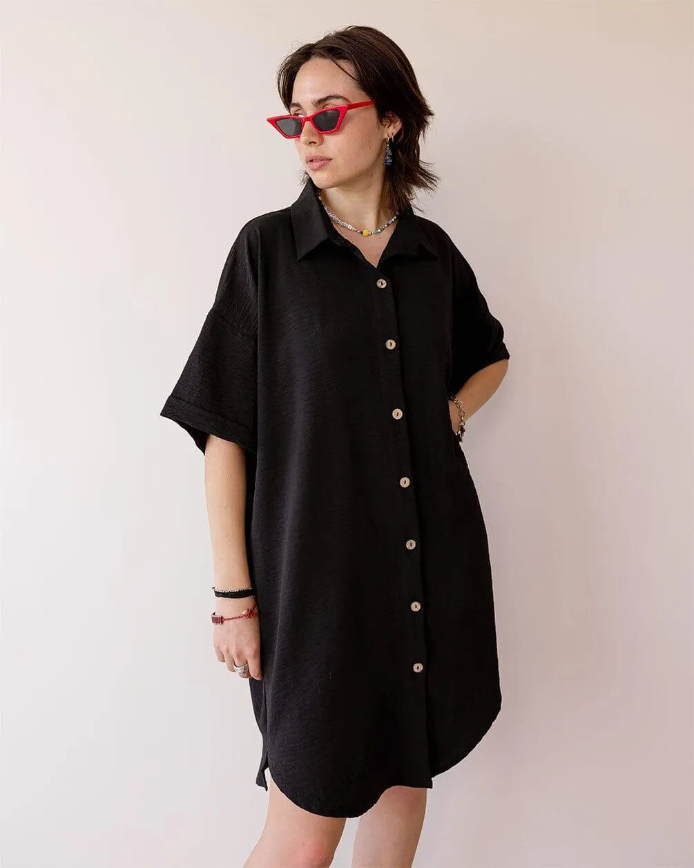 Black Shirt Dress