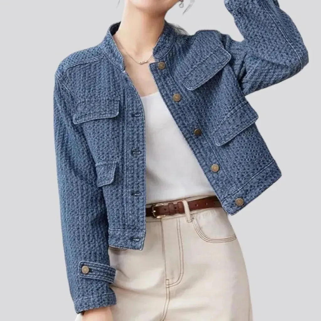 Boho short women's denim jacket