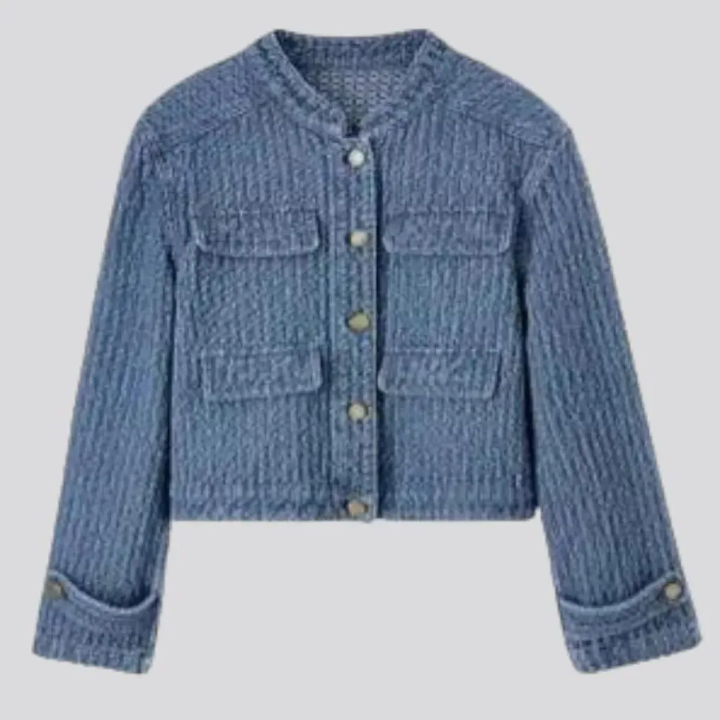 Boho short women's denim jacket