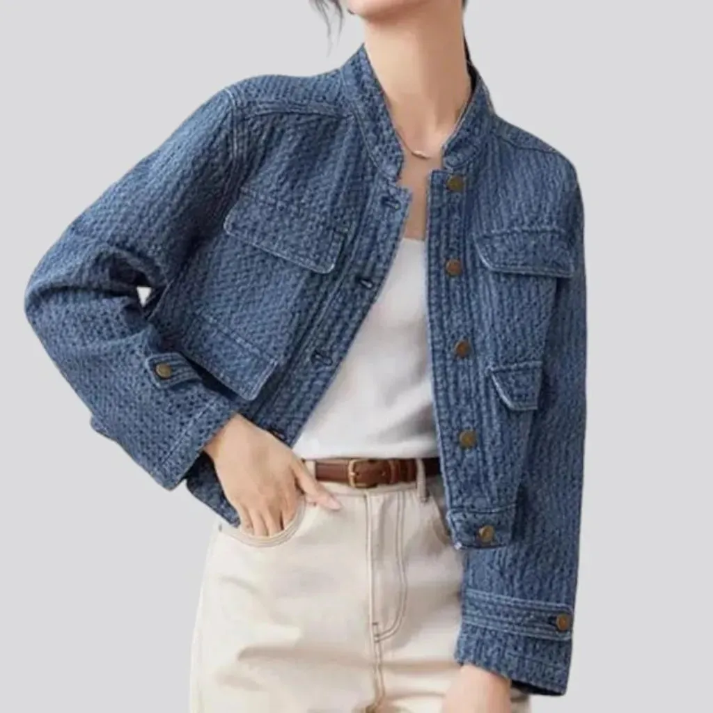 Boho short women's denim jacket