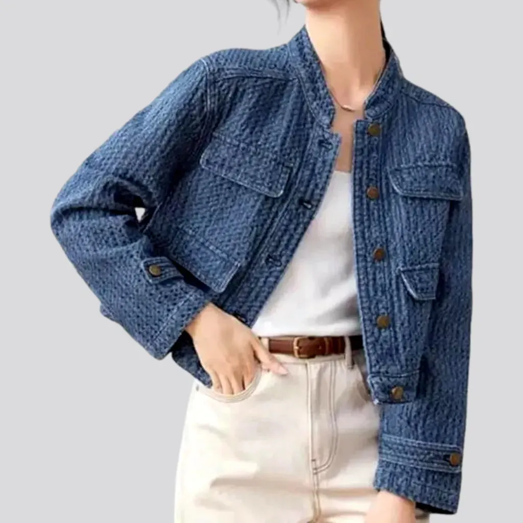 Boho short women's denim jacket