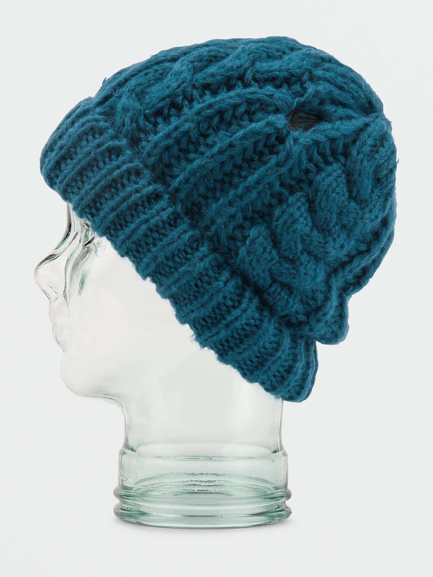 Cable Hand Knit Beanie - Slate Blue