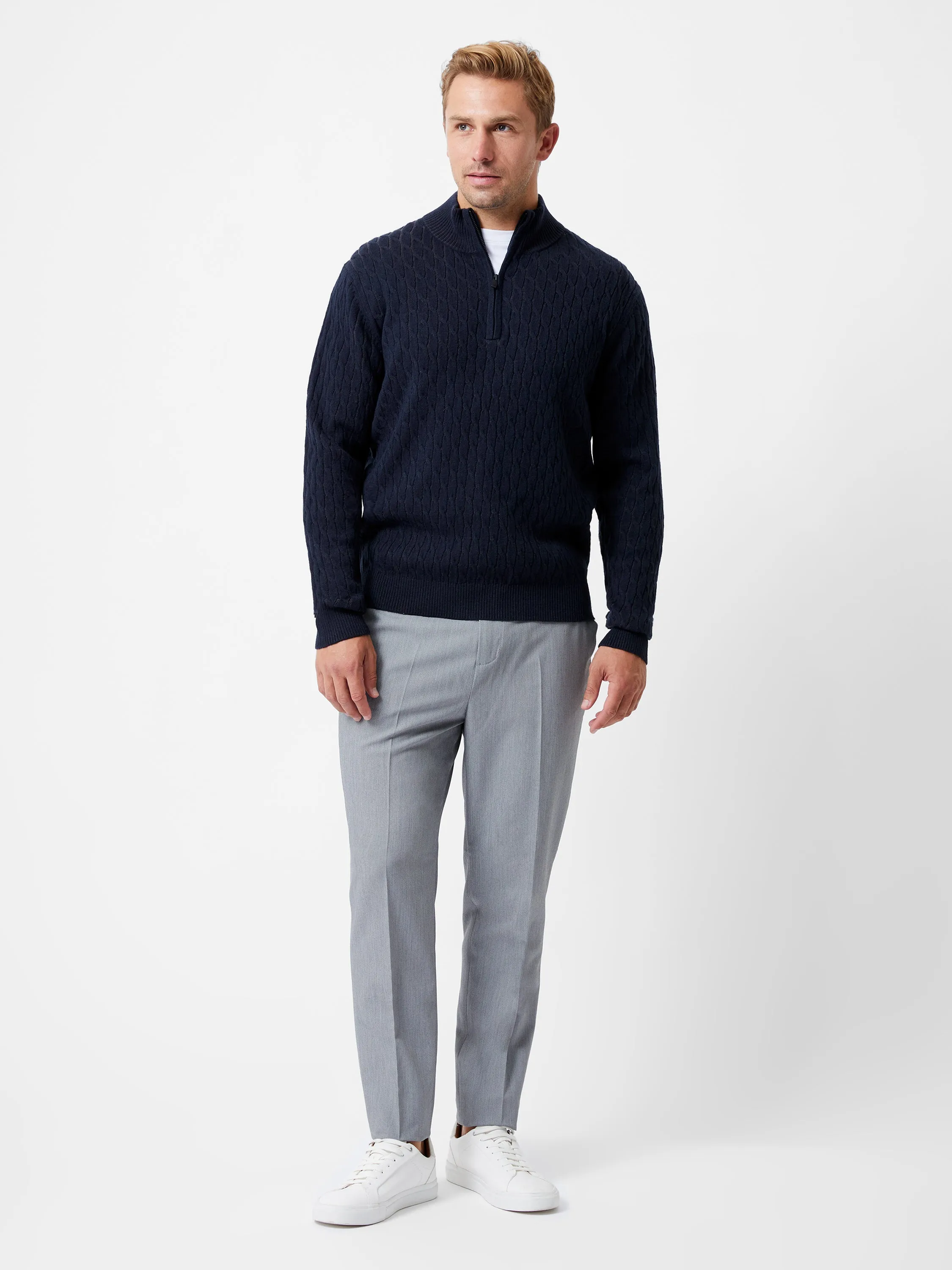 Cable Knit Half Zip Jumper