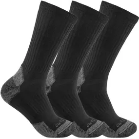 Carhartt Men's Midweight Cotton Blend Crew Sock 3-Pack