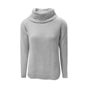 Chenille Roll Neck Jumper - Grey