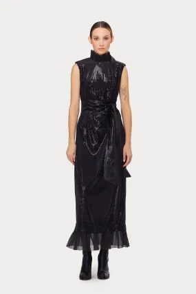 Cocktail Glam Velvet Dress Black