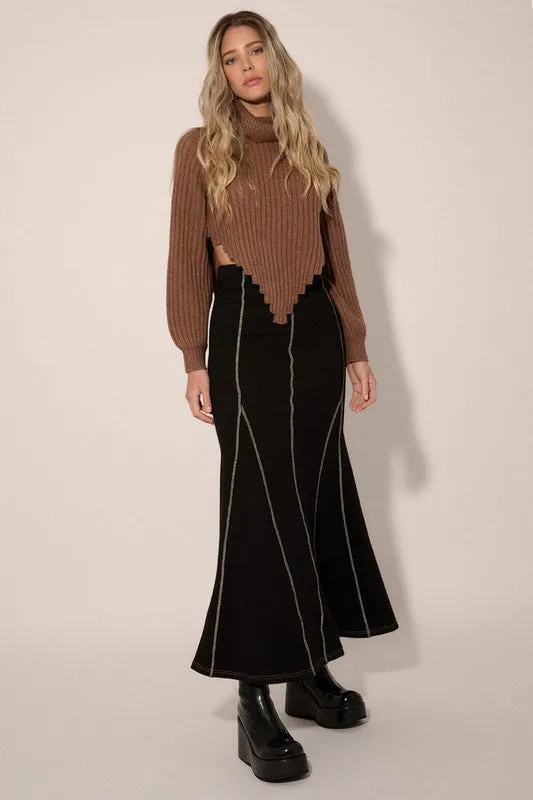 CONTRAST STITCH STRAIGHT MAXI