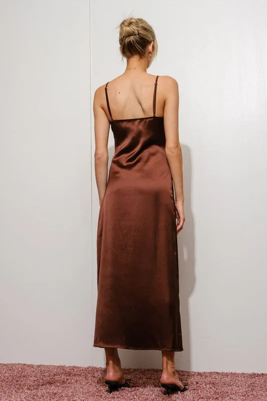 Cutout Satin Maxi Dress