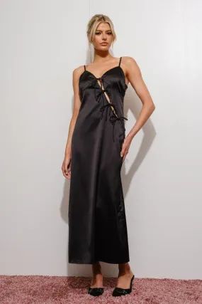 Cutout Satin Maxi Dress