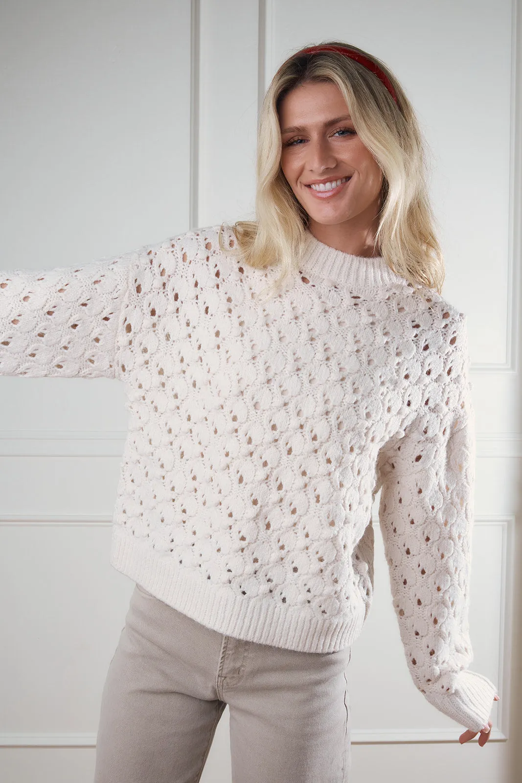 Danielle Cream Chunky Sweater