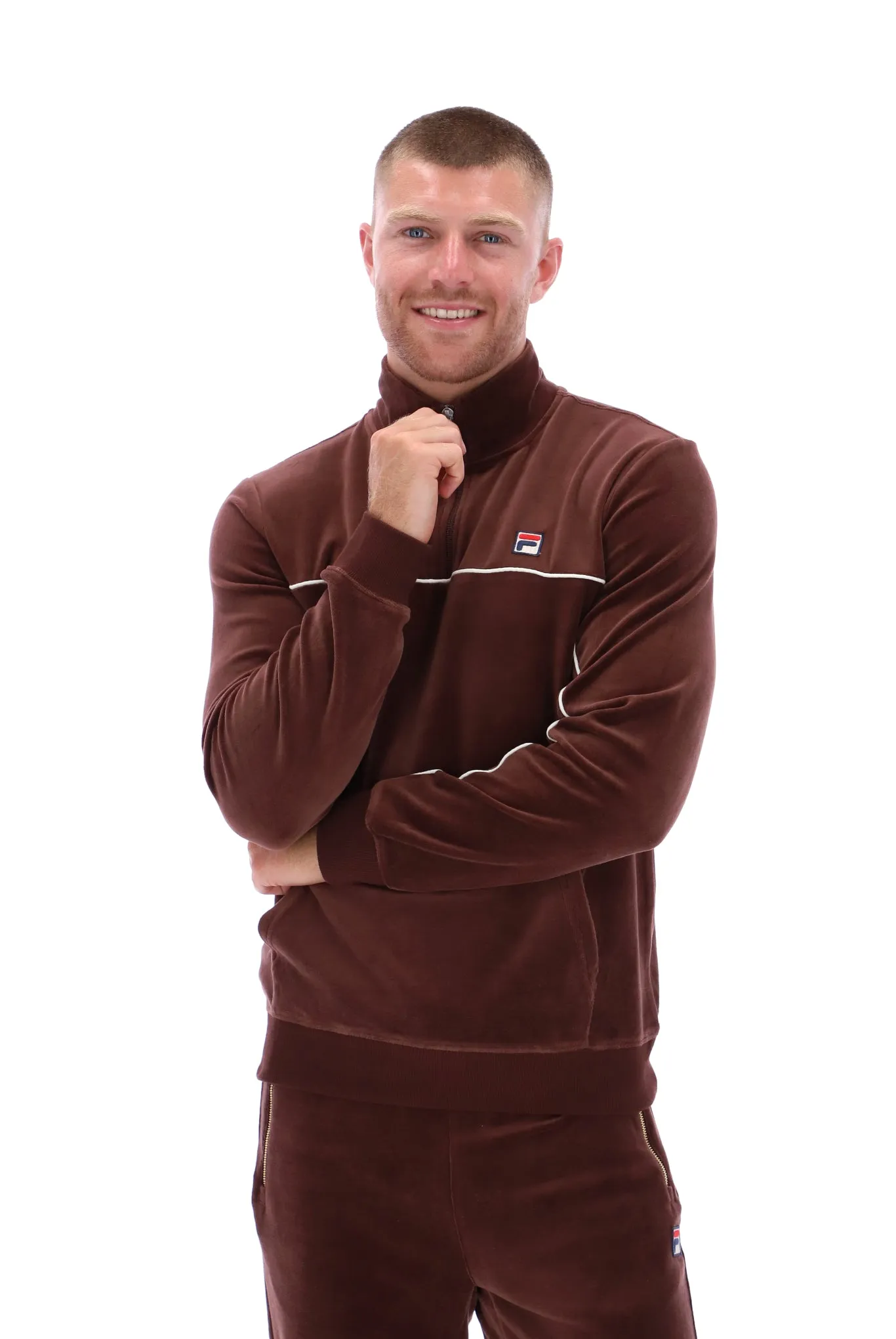 Duke Velour 1/4 Zip With Piping