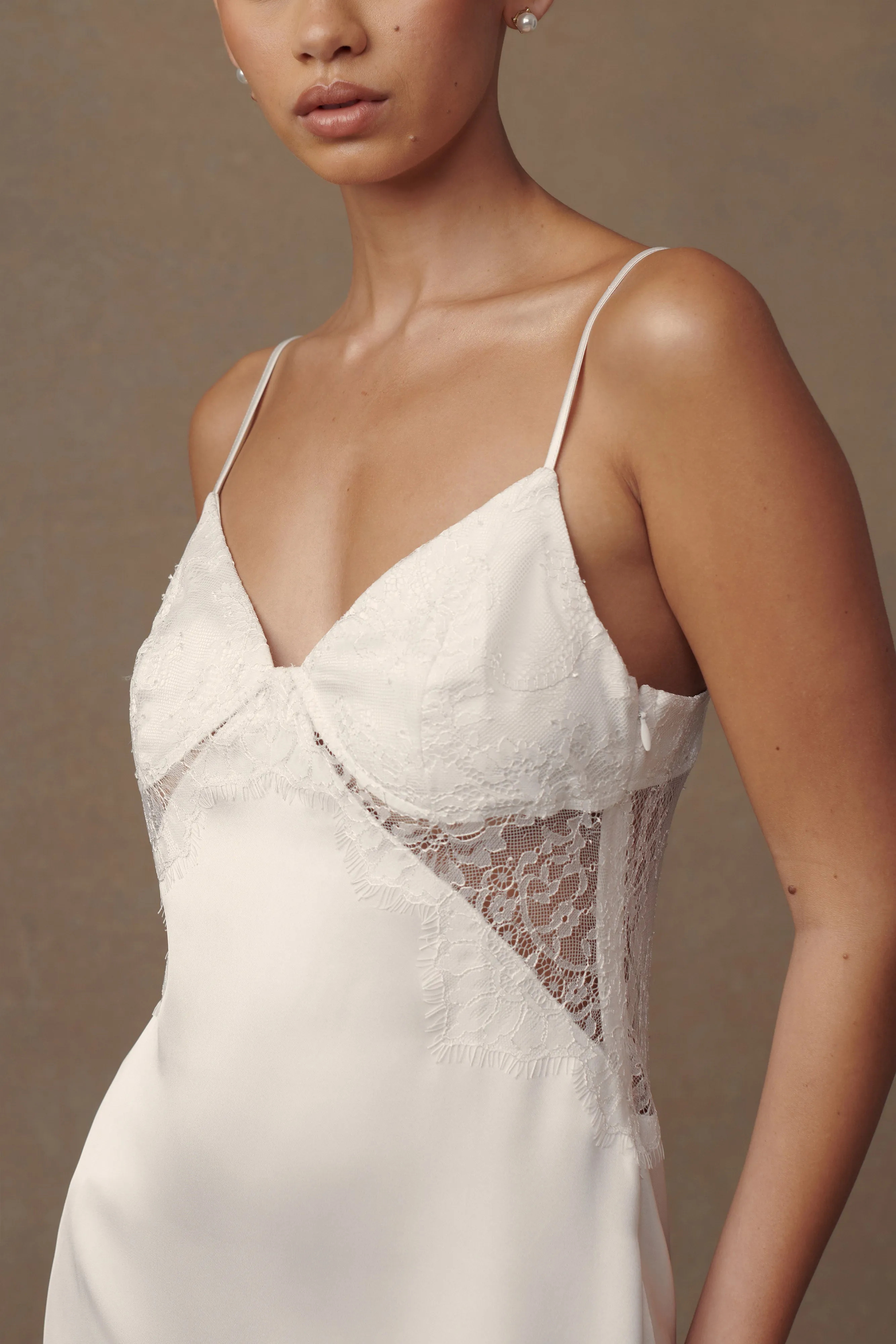 Emmett Lace Slip Dress - White