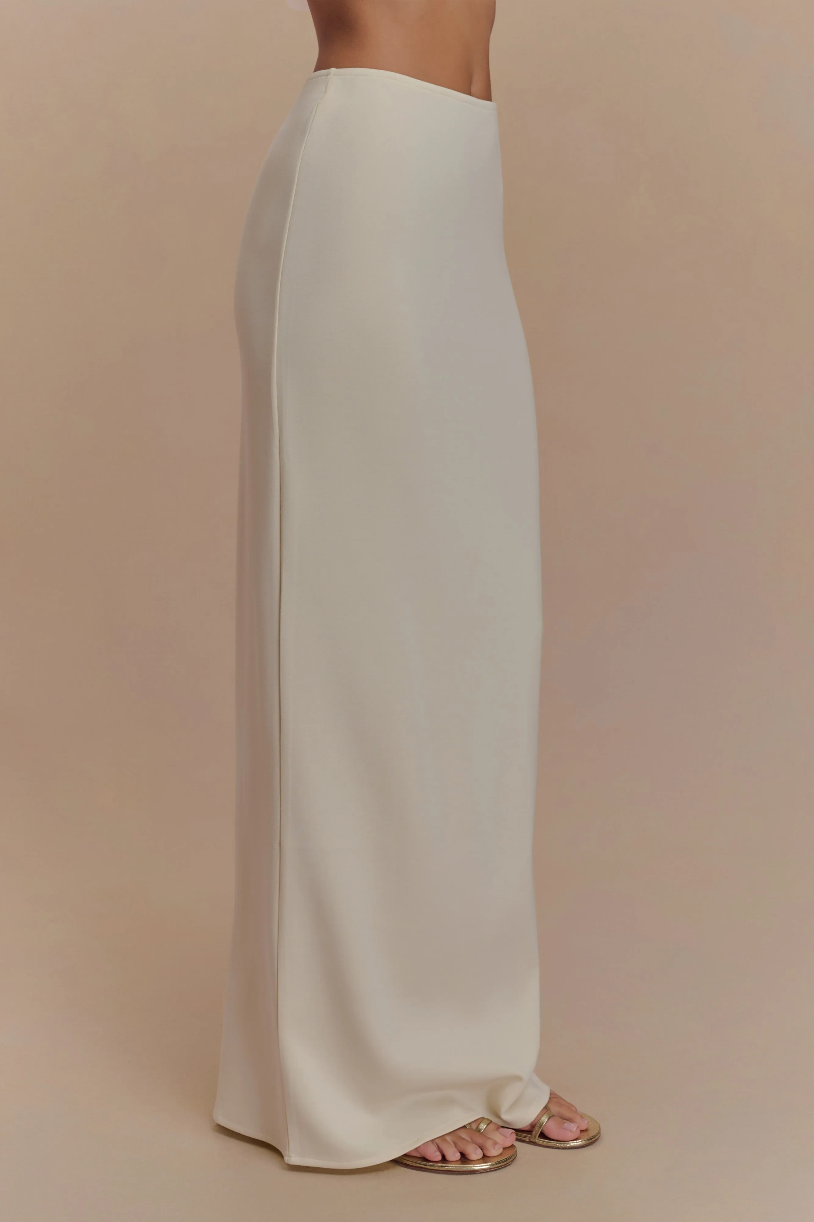 Eris Scuba Jersey Maxi Skirt - Ivory