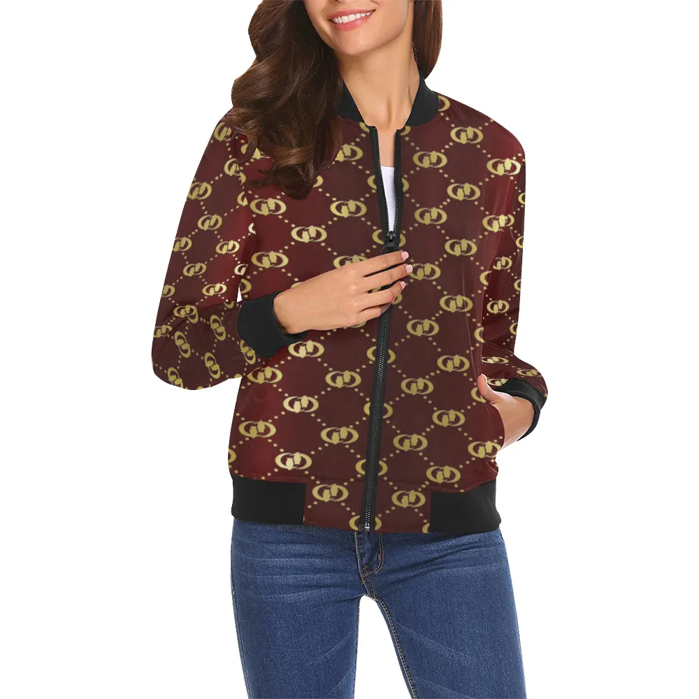 EXCELLENCE BRDXGLD All Over Print Bomber Jacket for Women