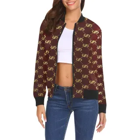 EXCELLENCE BRDXGLD All Over Print Bomber Jacket for Women