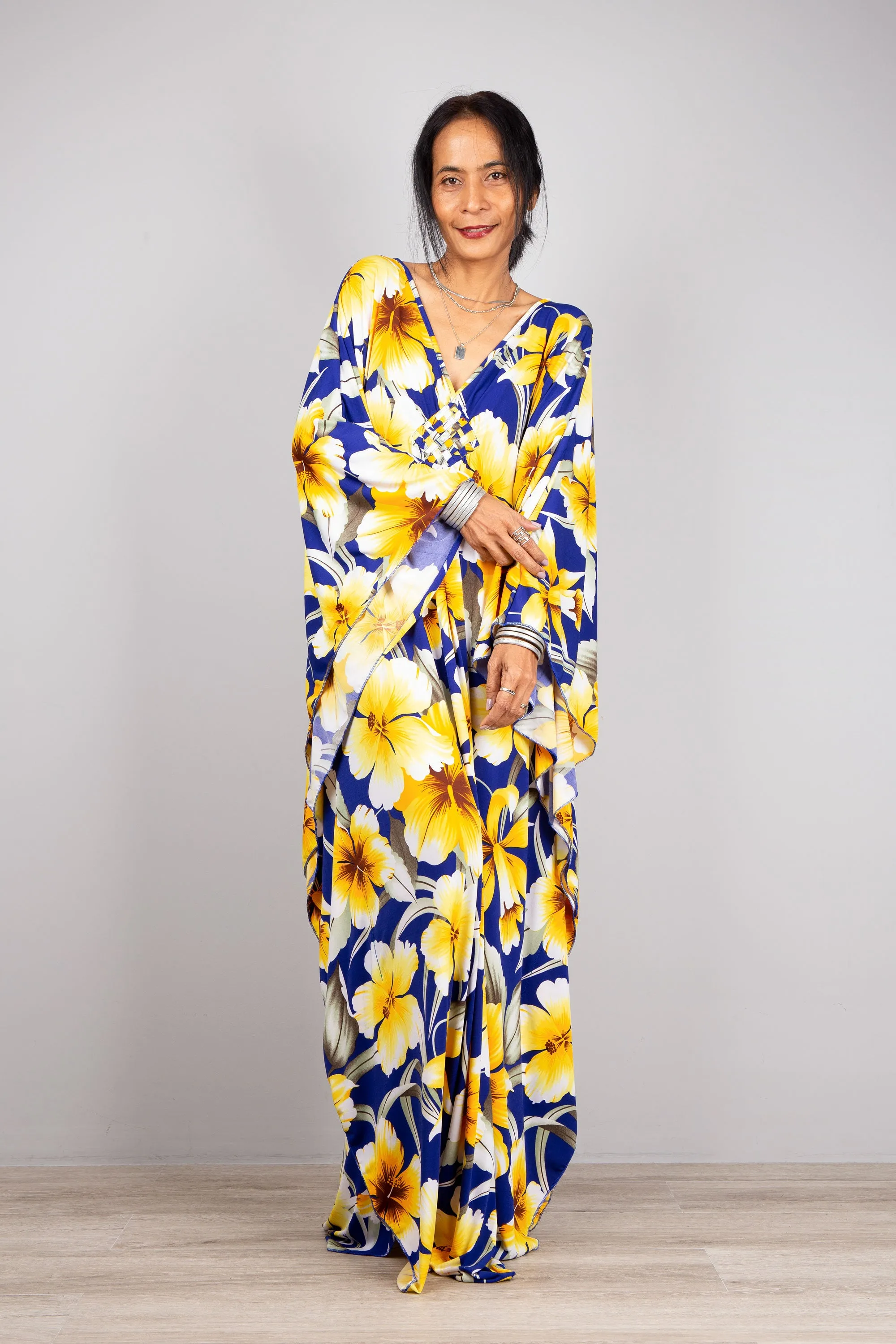 Floral Kaftan Frock Dress