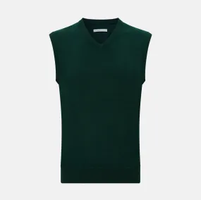 Forest Green V-neck Cashmere Vest