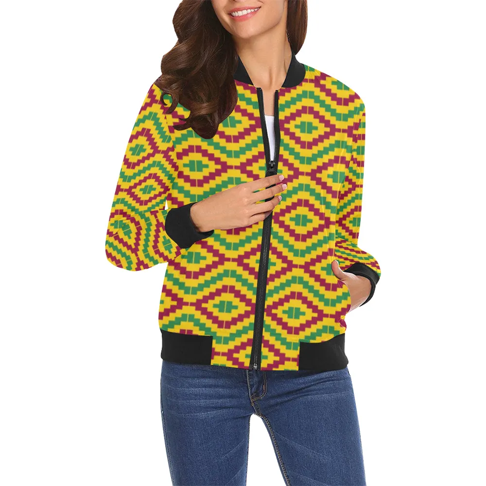 FRACTAL KMT All Over Print Bomber Jacket for Women