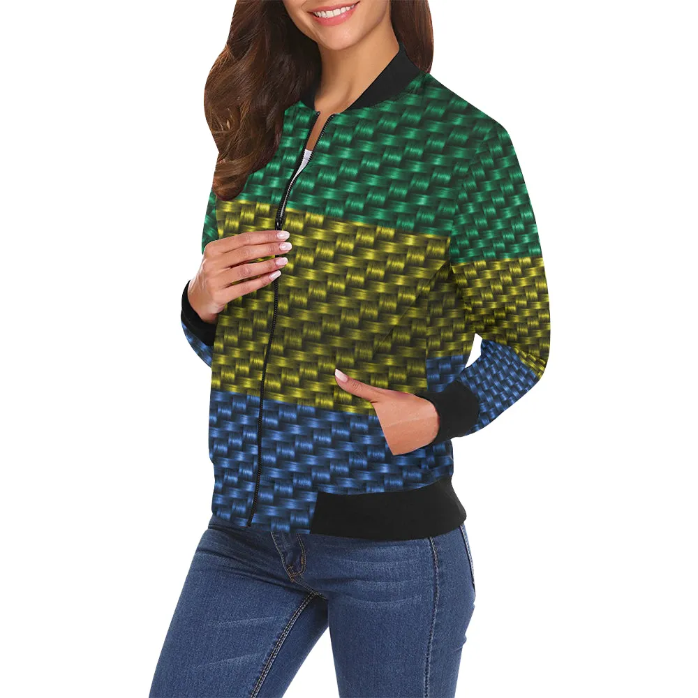 GABON FLAG All Over Print Bomber Jacket for Women