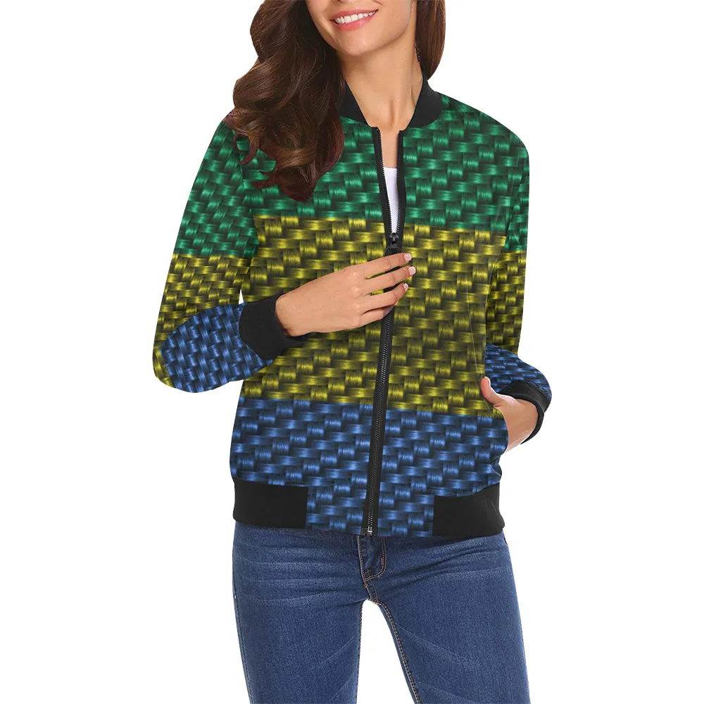 GABON FLAG All Over Print Bomber Jacket for Women