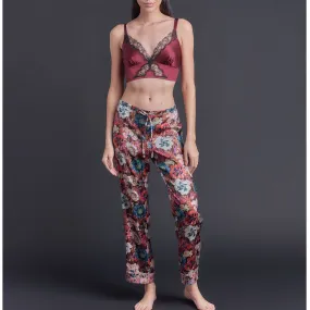 Gaia Bralette in Claret Stretch Silk Charmeuse