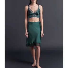 Gaia Bralette in Forest Stretch Silk Charmeuse