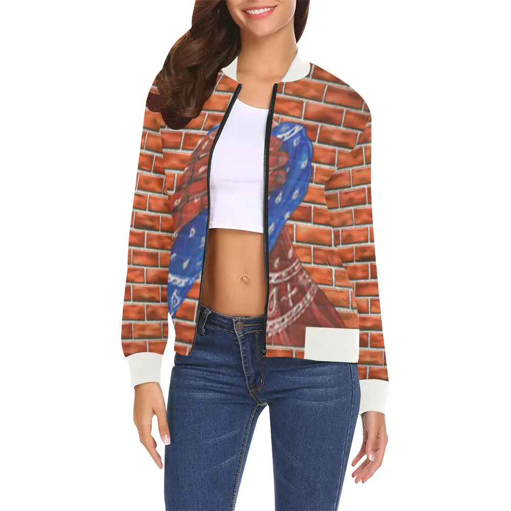 GANG MOST UNITED All Over Print Bomber Jacket for Women