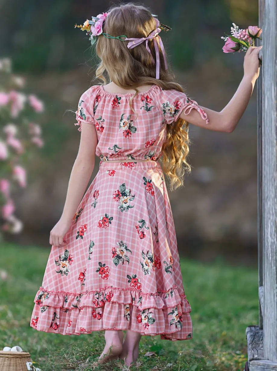 Girls Spring On My Mind Boho Top and Maxi Skirt Set