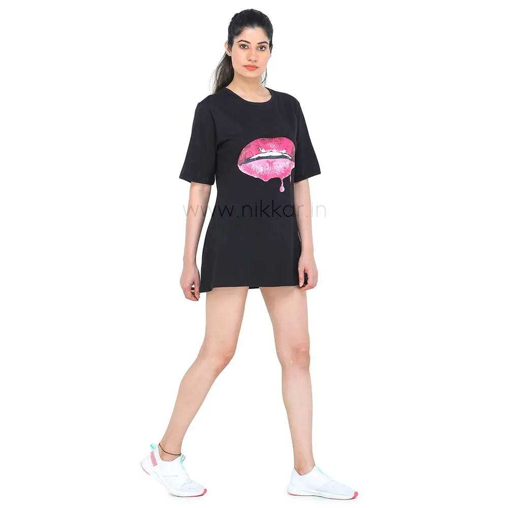 Glossy Lip T Shirt Dress