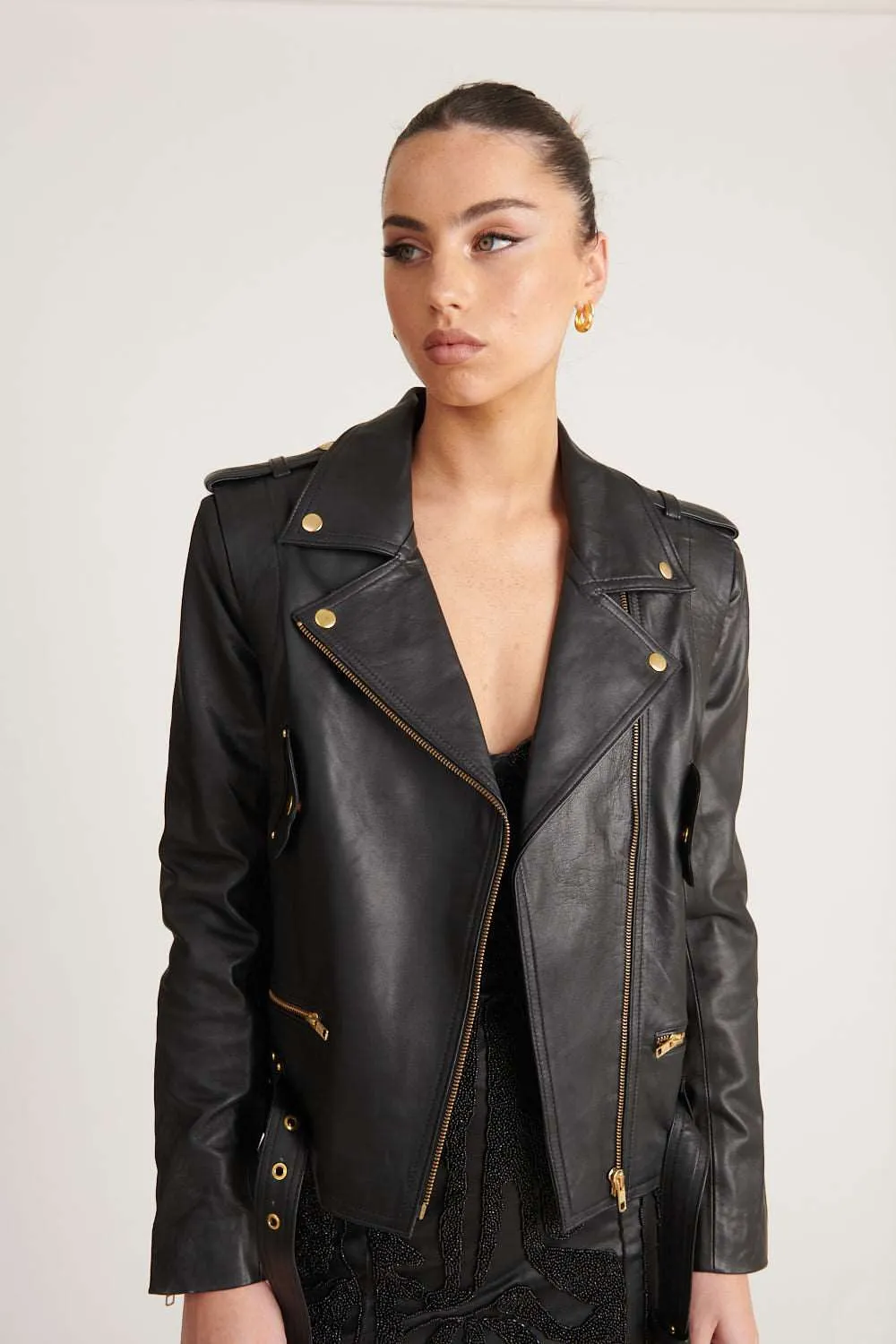 Harley Rafaela Leather Biker - Black