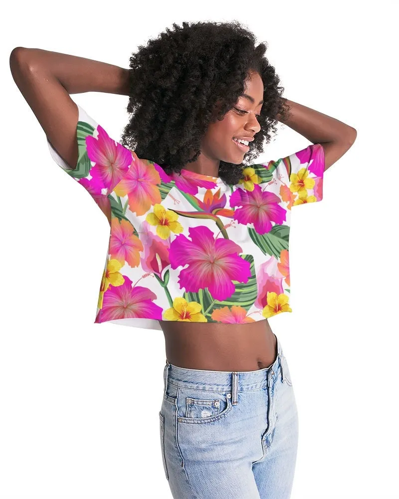 Hibiscus Floral Women's Cropped Top