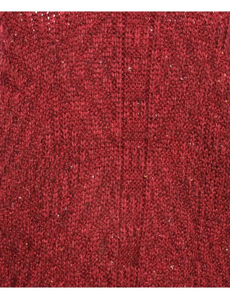 High Neck Maroon Jumper - L