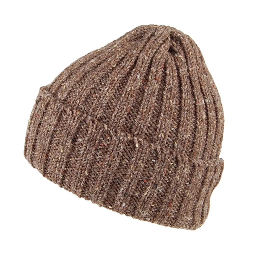 Highland 2000 Kilcarra Wool Cuffed Beanie Hat - Brown