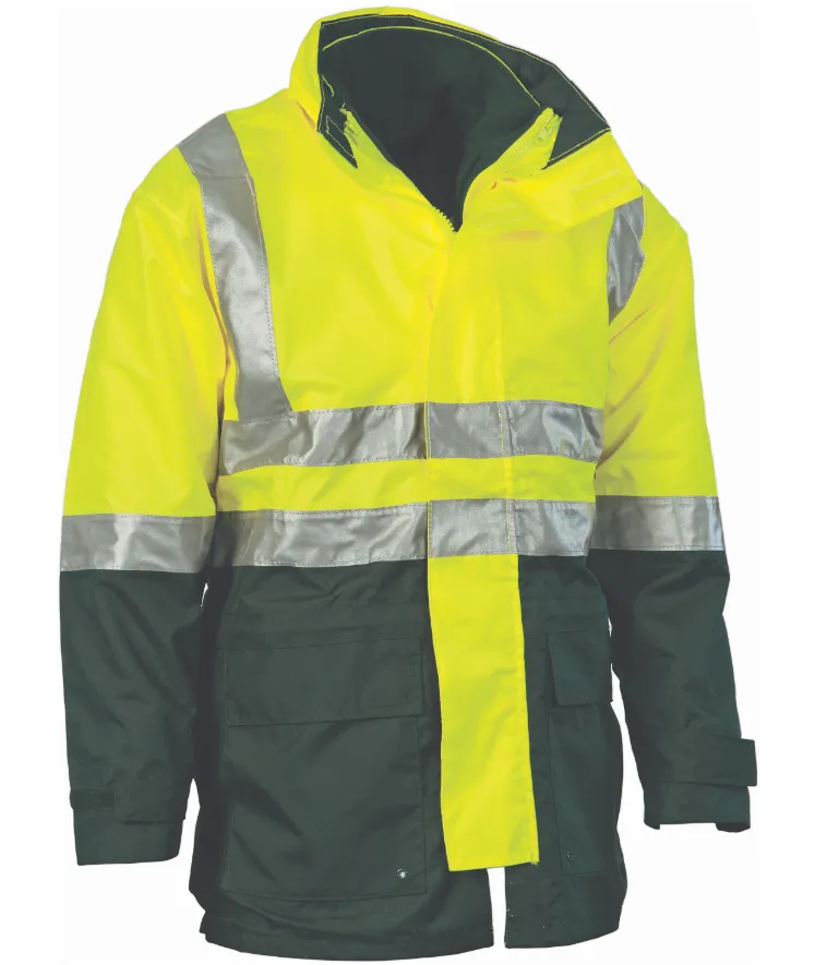 HiVis "4 in 1" Two Tone Breathable Jacket With Vest & Reflective Tape